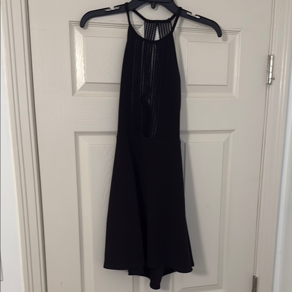 Elegant Black Halter Dress